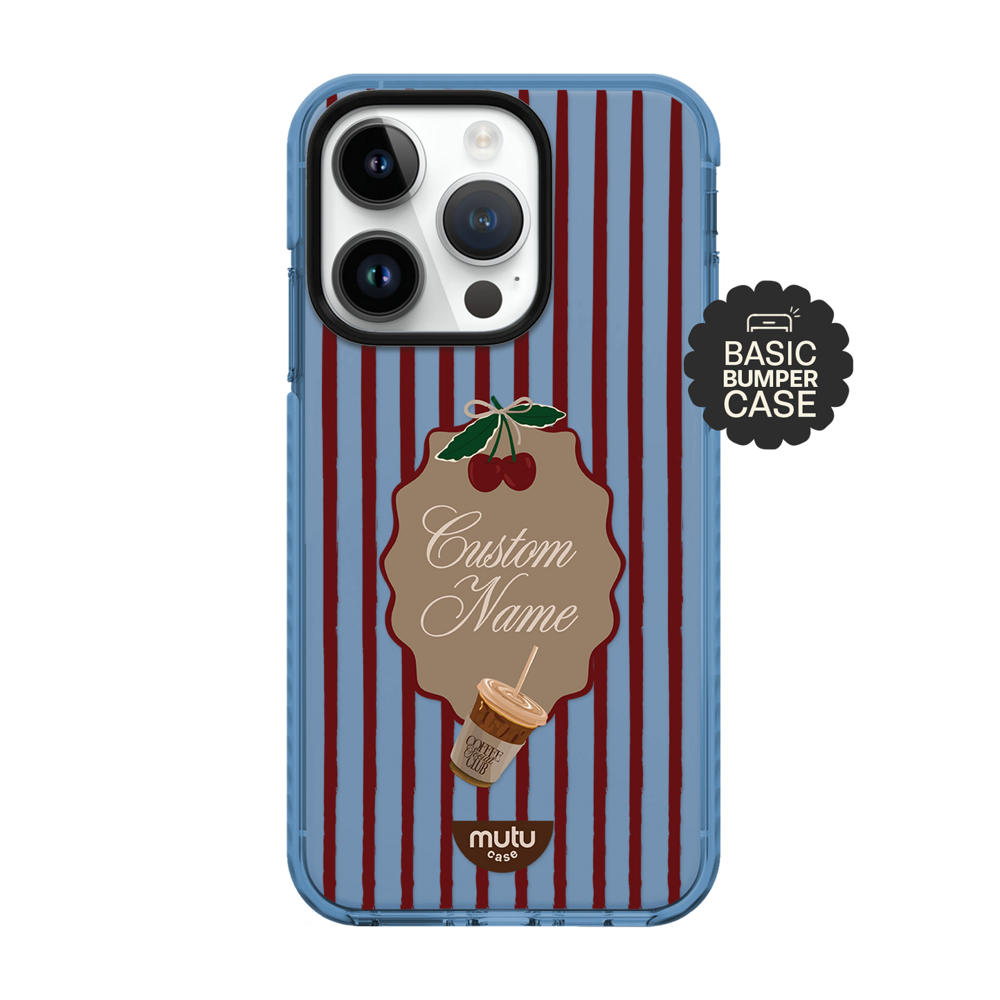 Cherry Stripes Basic Case - Customisable