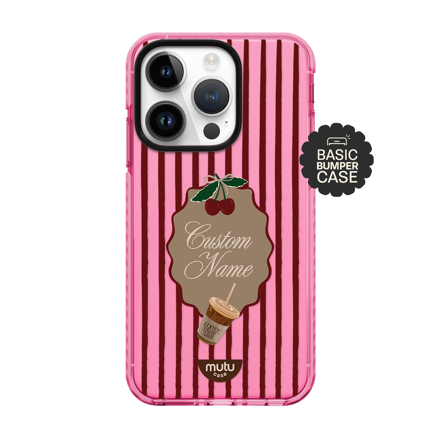 Cherry Stripes Basic Case - Customisable