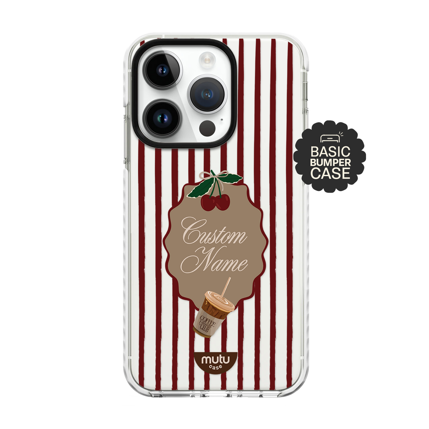 Cherry Stripes Basic Case - Customisable