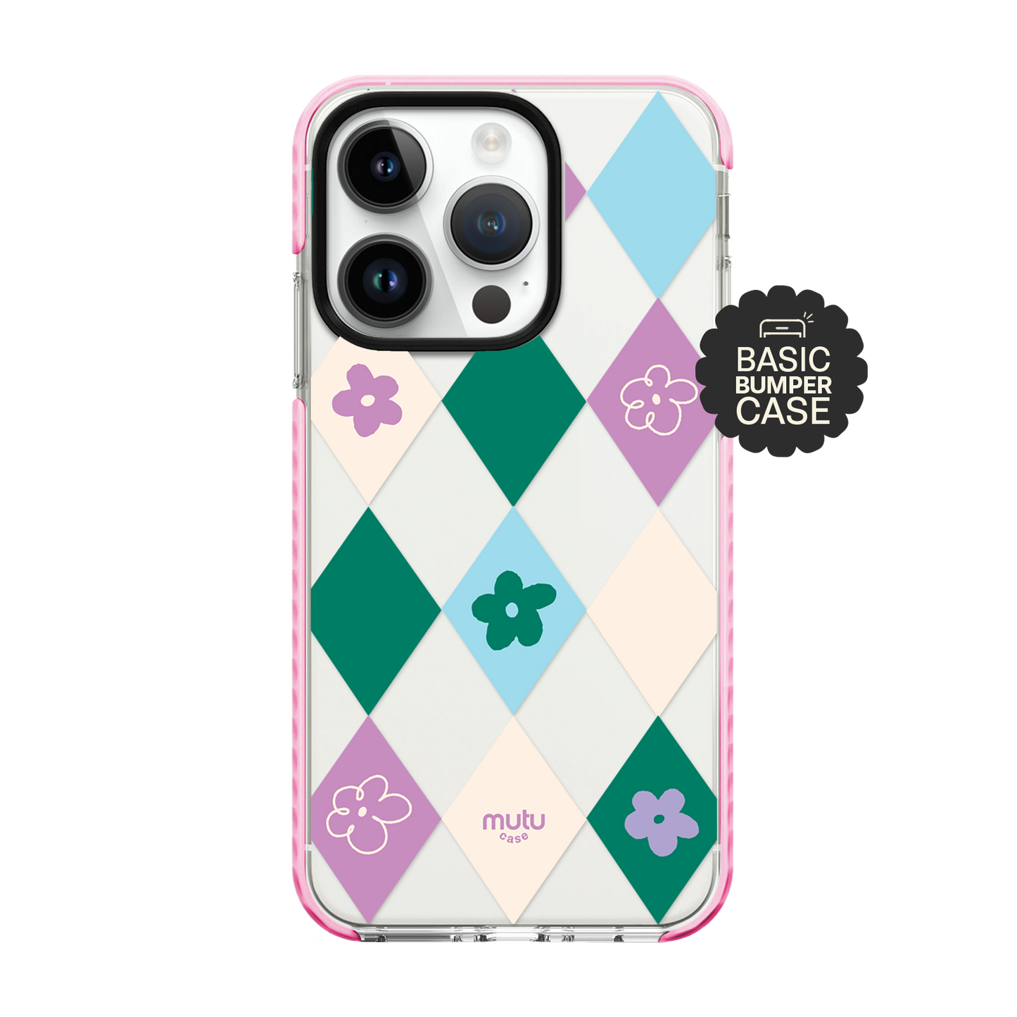 Checkered Bloom Basic Case